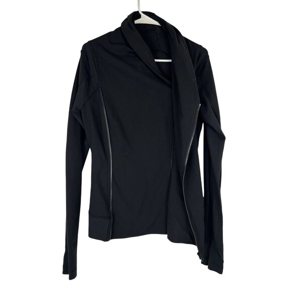 Lululemon Athletica Womens Black Bhakti Yoga Asymmetrical Zip Jacket Size 8 - Picture 16 of 16